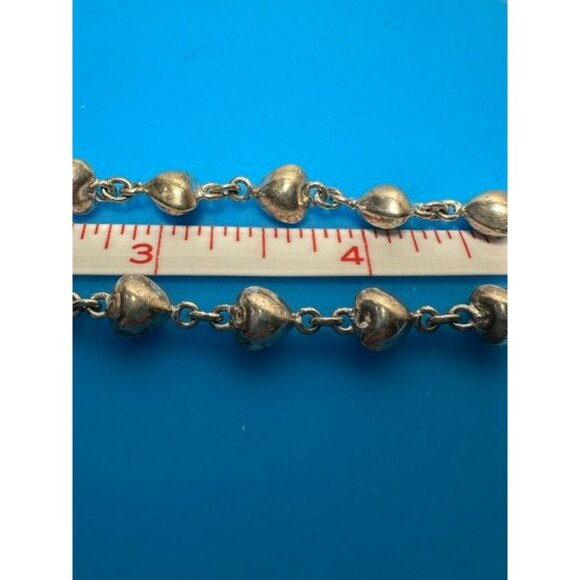 VTG Sterling Silver Heart-shaped Link Bracelet 7 grams - Picture 4 of 4